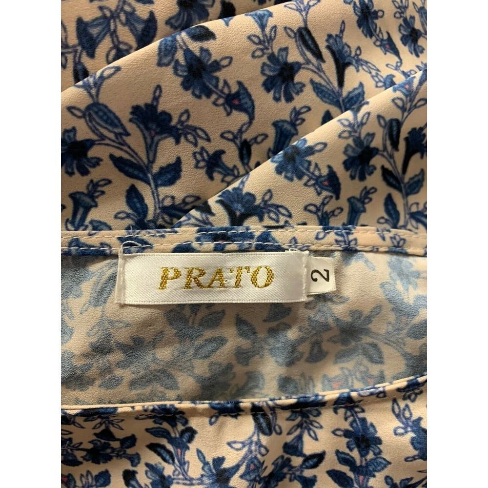 Prato Womens Dress Size 2 Tie Waist Floral Border - Picture 8 of 8